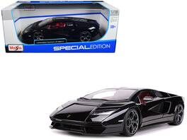 Lamborghini Countach LPI 800-4 Black with Red Interior "Special Edition" 1/18 Diecast Model Car by Maisto - Black and Red