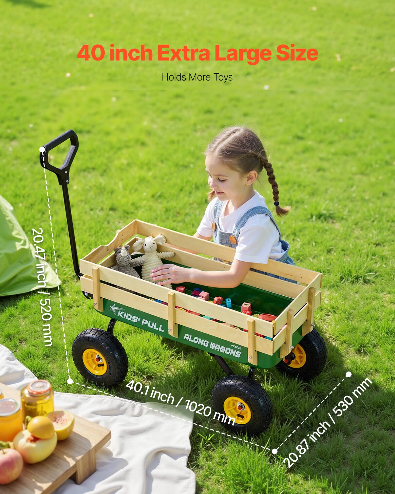 40 inch Extra Large Size  
Holds More Toys  

20.47 inch / 520 mm  
40.1 inch / 1020 mm  
20.87 inch / 530 mm