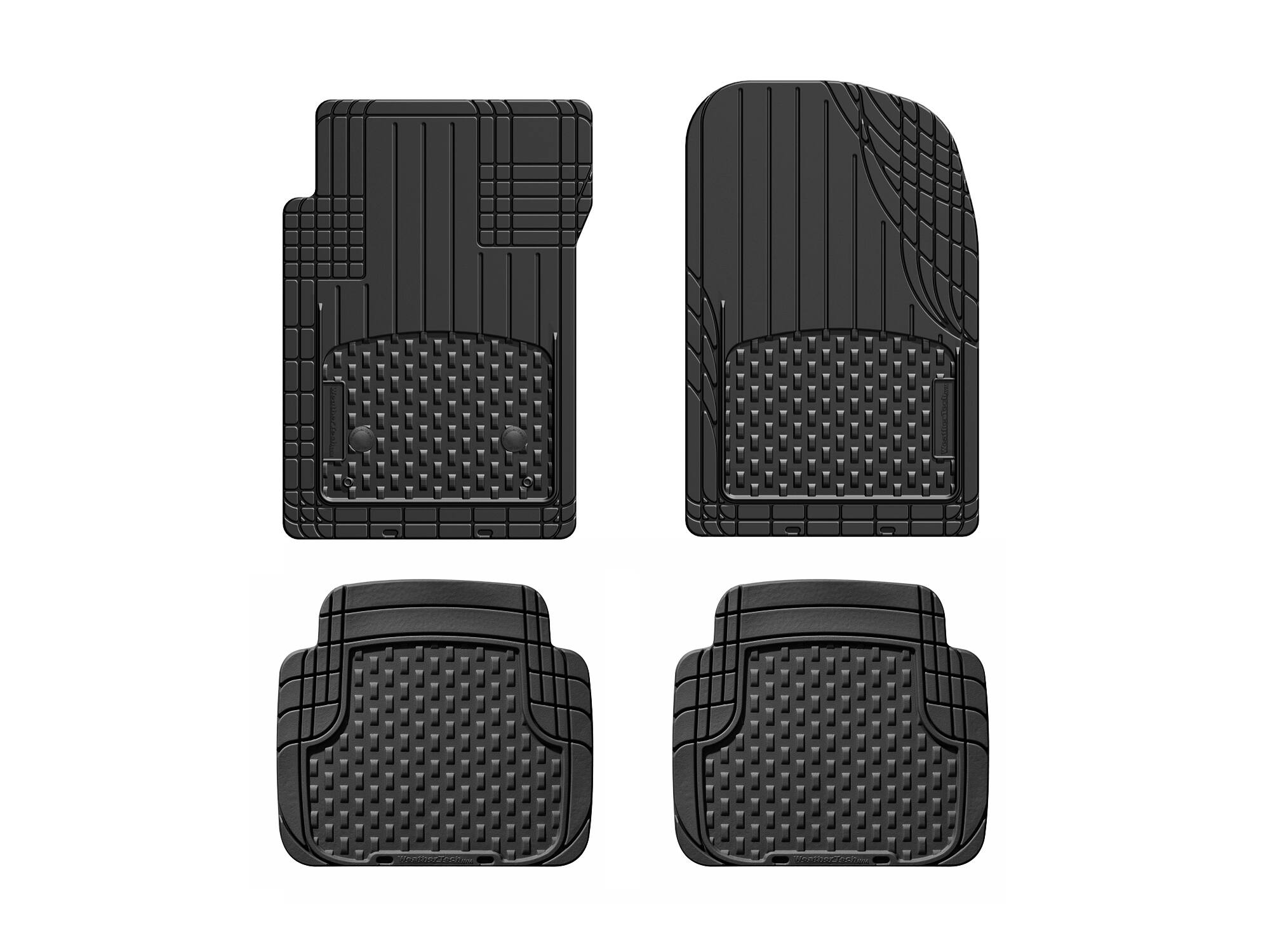 Front. WeatherTech - Trim-to-Fit Floor Mat | Semi Universal Trimmable Vehicle Mats – 4-Piece Set – Black - Black.