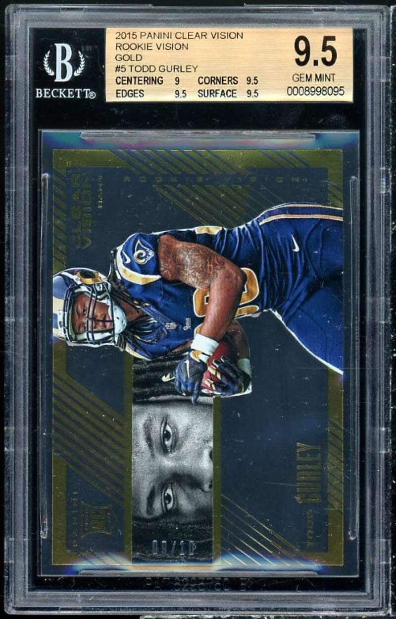 Todd Gurley 2015 Panini Clear Vision Rookie Vision Gold (ser 9 of 10) #5 BGS 9.5