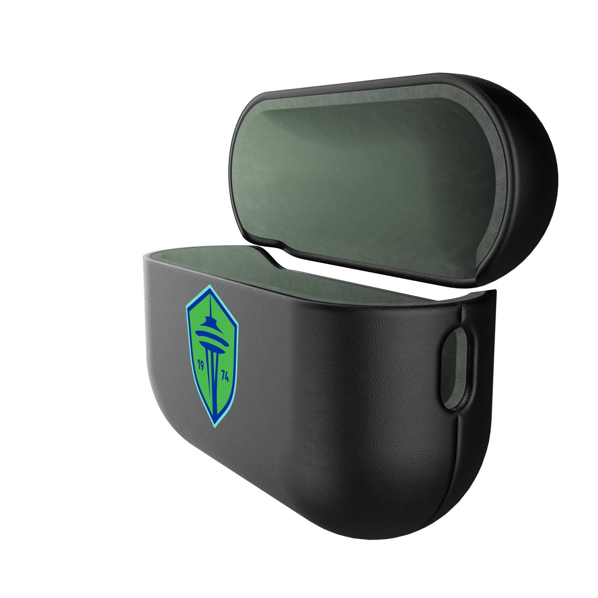 Alt View 1. Keyscaper - Seattle Sounders FC Black Seattle Sounders FC Insignia AirPods Case Cover - No Size - Black.