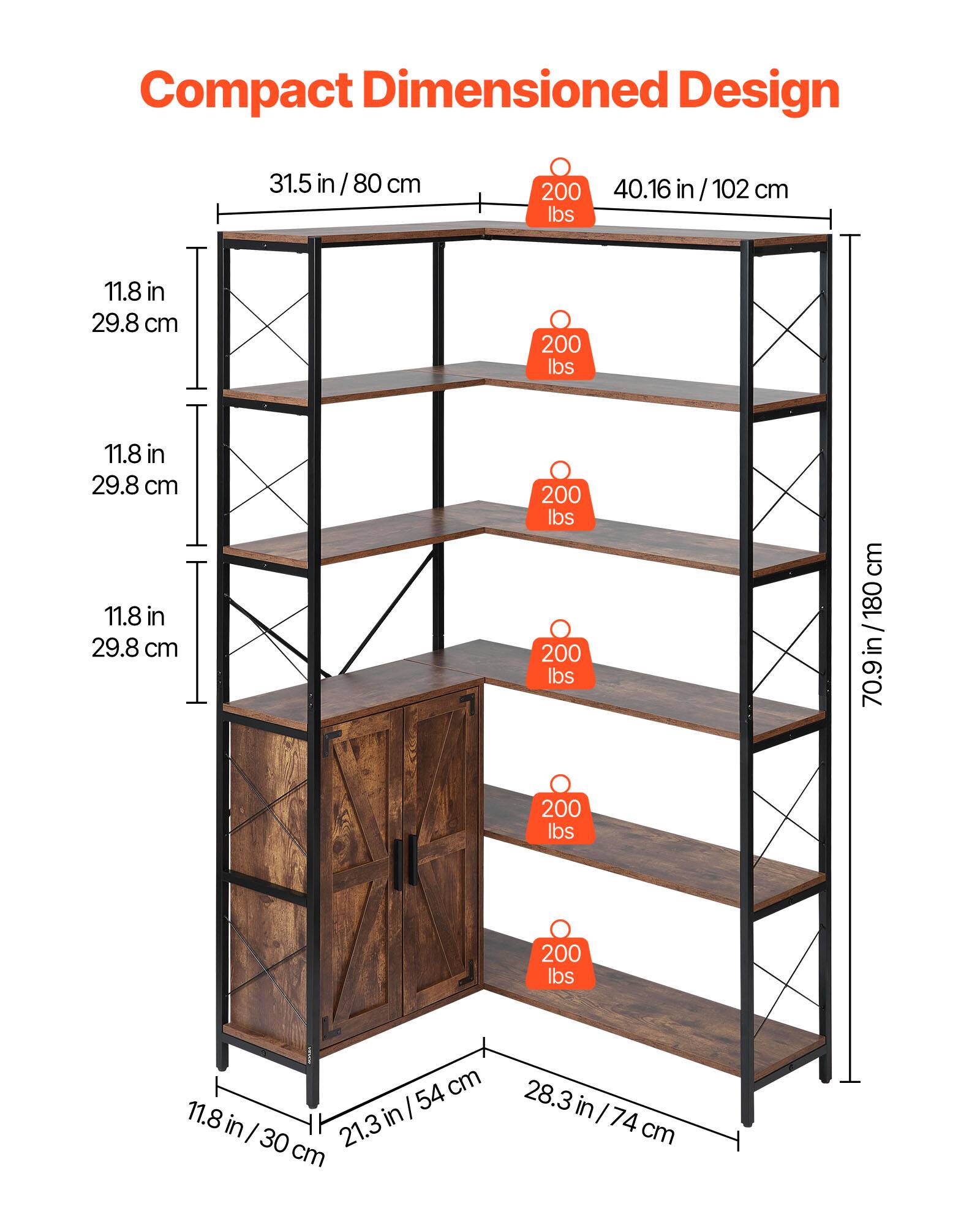Compact Dimensioned Design

- Width: 31.5 in / 80 cm
- Depth: 40.16 in / 102 cm
- Shelf Depth: 11.8 in / 29.8 cm
- Shelf Capacity: 200 lbs
- Height: 70.9 in / 180 cm
- Drawer Height: 11.8 in / 29.8 cm
- Drawer Capacity: 200 lbs
- Drawer Width: 21.3 cm
- Drawer Depth: 30 cm