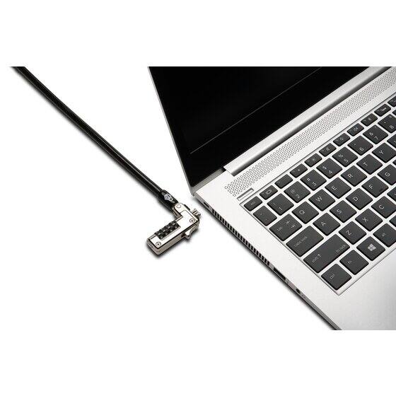 Left. Kensington - Slim Combo Ultra Cable Lock Resettable 4-Digit Code 6.5mm Extra-Thick Carbon Steel Cable Anti-Shearing Sleeve K60629WW.