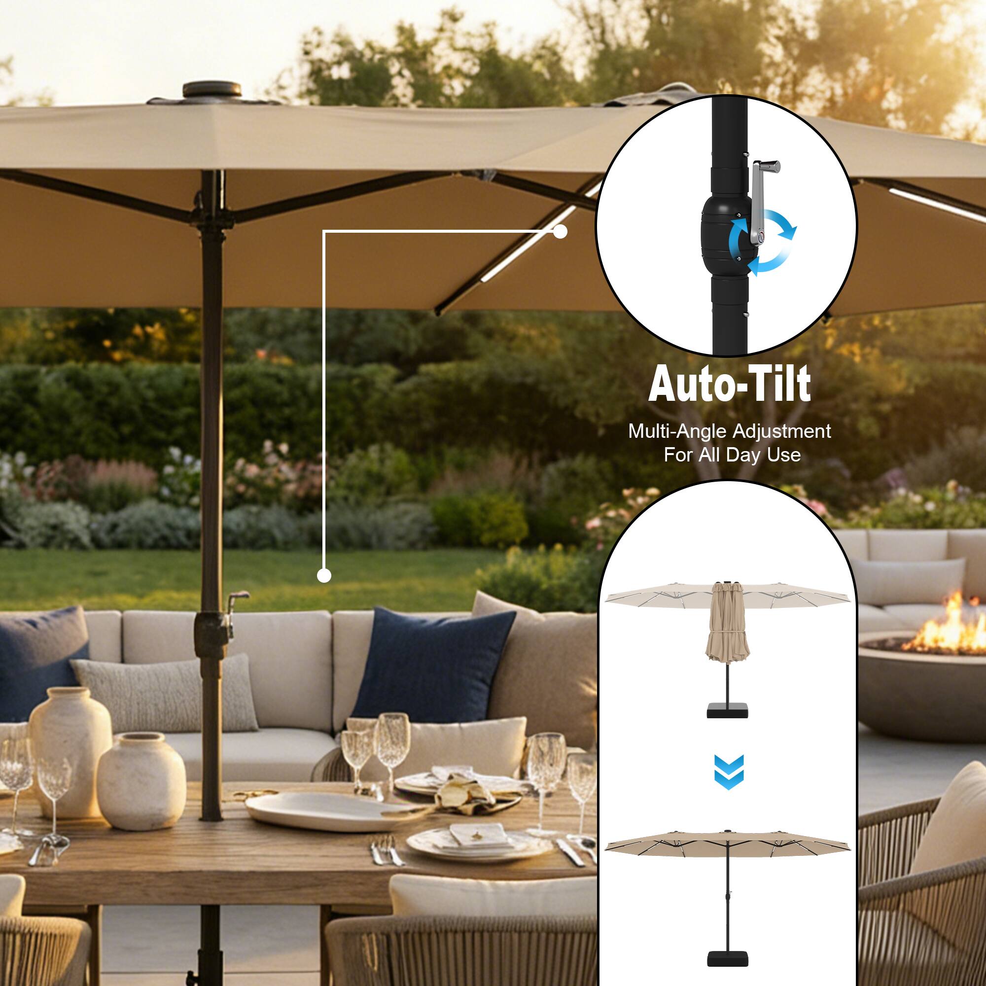Auto-Tilt  
Multi-Angle Adjustment  
For All Day Use