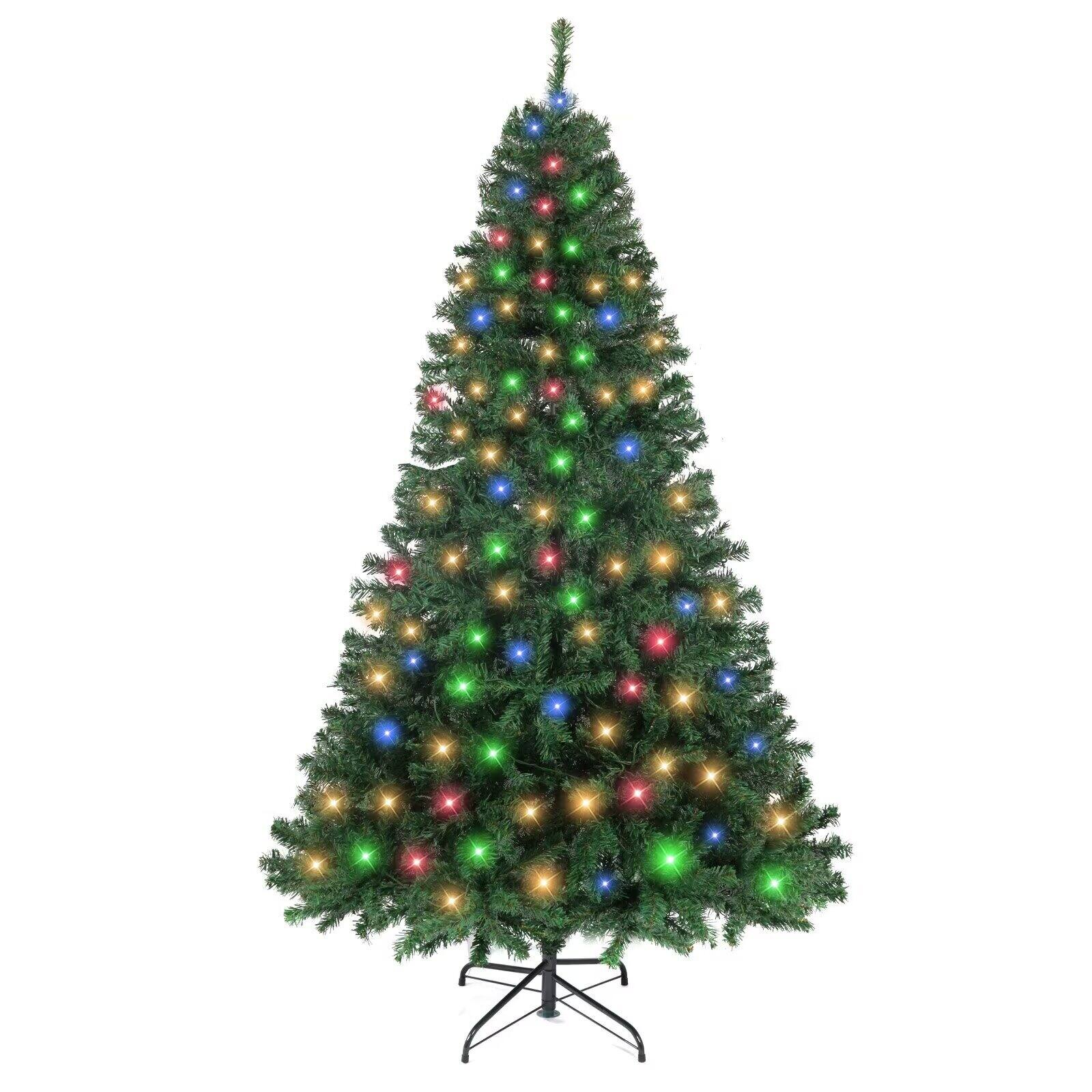 Front. Jojoka - 6.5ft Pre-Lit Christmas Tree with 470 Dual-Color Lights, 8 Modes & 880 Branch Tips, Easy Setup - 800 Branch Tips 470 Light.