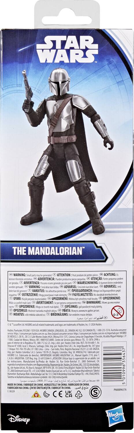 STAR WARS. THE MANDALORIAN

WARNING: Small parts generated
ATTENTION: Produit contient de petites pièces
ACHTUNG: kann Kleinteile enthalten
ADVERTENCIA: Puede producir piezas pequeñas
ATENÇÃO: Partes pequenas podem ser geradas
AVVERTENZA: Possano generare piccole parti
WAARSCHUWING: kleine onderdelen worden gemakeit
VARNING: bildes
ADVARSEL: Inet
ADVARSEL: deler generert
VAROITUS: piena
EIANOIHIH Mnope grou
OSTRZEŻENIE: Może powstawać małe elementy
FIGYELMEZTETS: darabkaik
UYARI: A parçalar oluşabilir
UPOZORNI: Mohou vytvoleti
UPOZORNI: Mid wont
AVERTISMENT: : Moe
UPOZORENJE: Mogu itvoni
ISPJIMAS: pasidary mals dalelg
OPOZORILO: Mulnost nastanka majnh delcrs

Tocadin HASB