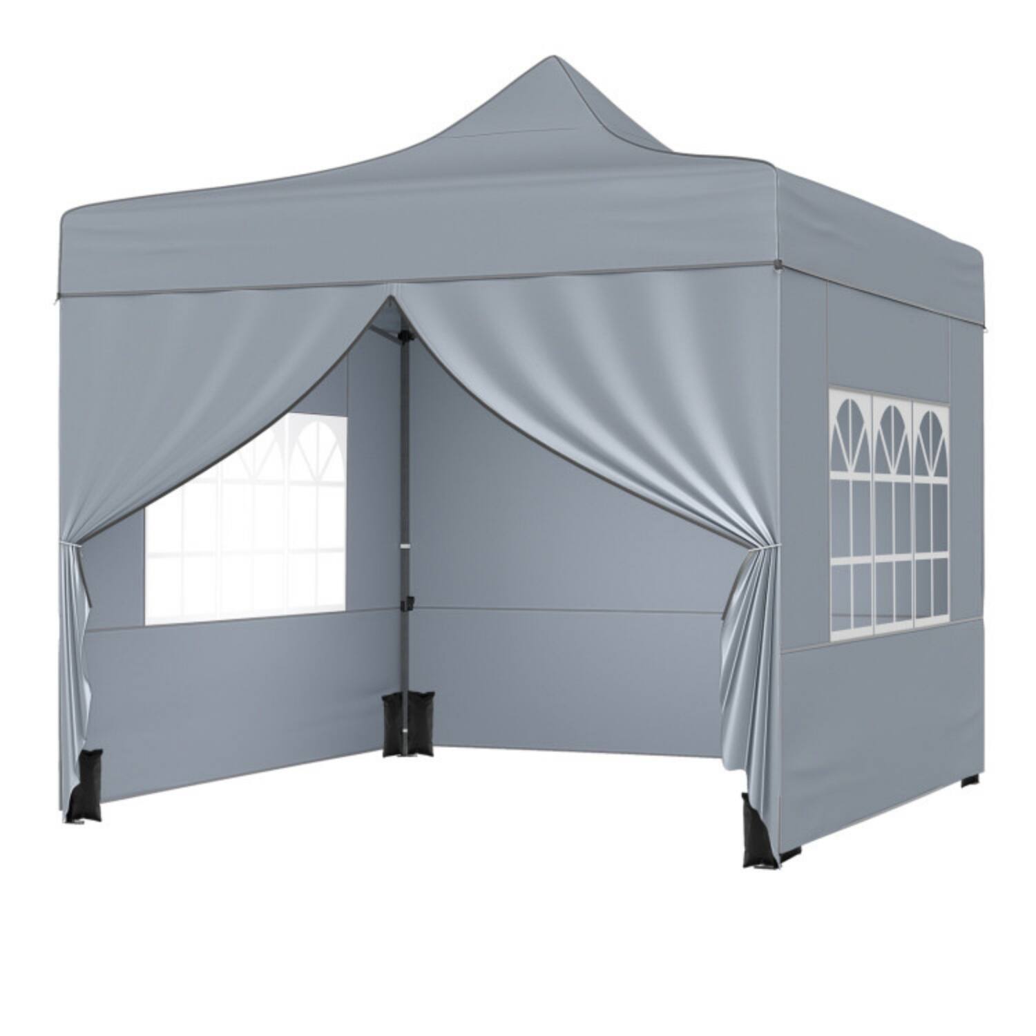Alt View 5. Mondawe - 10 x 10 FT Pop-Up Canopy Tent with 4 Sidewalls and Wheeled Bag - Gray.
