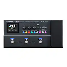 BOSS GX-1 GUITAR EFFECTS PROCESSOR
01
BOSS GX-1
MEMORY NUMBER
MEMORY LEVEL
OUTPUT LEVEL
1 2 3
FX1/COMP OD/DS AMP/CAB FX2/EQ
FX3/MOD DELAY REVERB
EDIT PEDAL FX
MENU
WRITE
EXIT ENTER
LOCK/HOLD
TUNER LOOP
C1