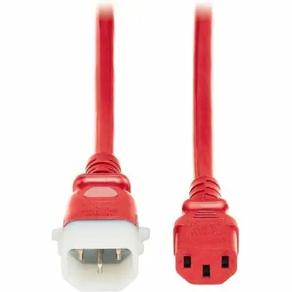 Front. Tripp Lite - Eaton Tripp Lite Series PDU Power Cords C13 to P-Lock C14 Heavy-Duty 15A 250V 14 AWG 6ft Red 6 Pack (P005-E06-ARD-6) - Red.