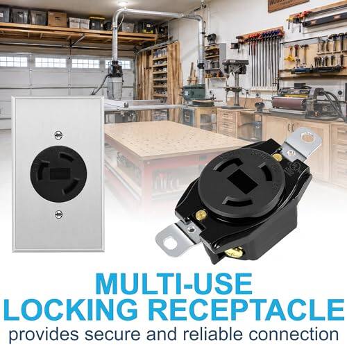 MULTI-USE LOCKING RECEPTACLE provides secure and reliable connection