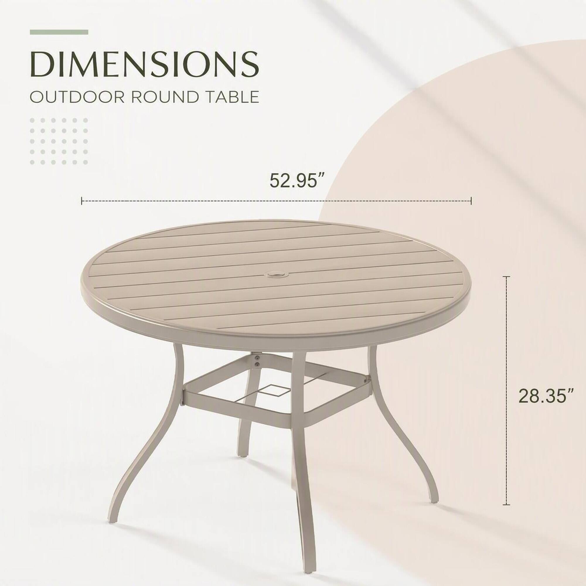 DIMENSIONS OUTDOOR ROUND TABLE
52.95"
28.35"