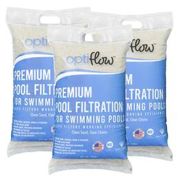 OptiFlow - 50Lb Premium Pool Filtration Angular Sand w/Pure Silica Formula, 3 Pack