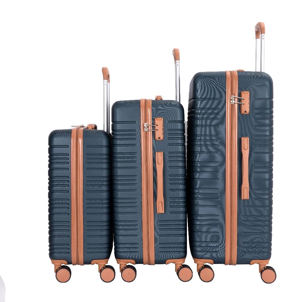 Back. Ropilly - Ropilly 5 piece luggage set Dark Green hard case spinner luggage ABS expandable TSA lock - Dark Green.