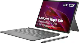 Lenovo - Yoga Tab - 11.1" 3.2K Tablet - 12GB RAM - 256GB UFS - with Keyboard + Pen - Luna Grey