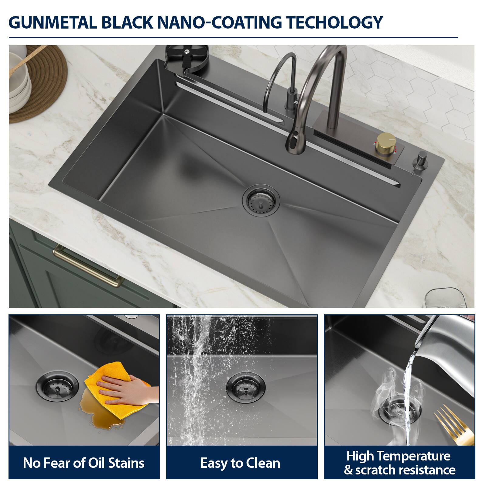 GUNMETAL BLACK NANO-COATING TECHNOLOGY

- No Fear of Oil Stains
- Easy to Clean
- High Temperature & Scratch Resistance
