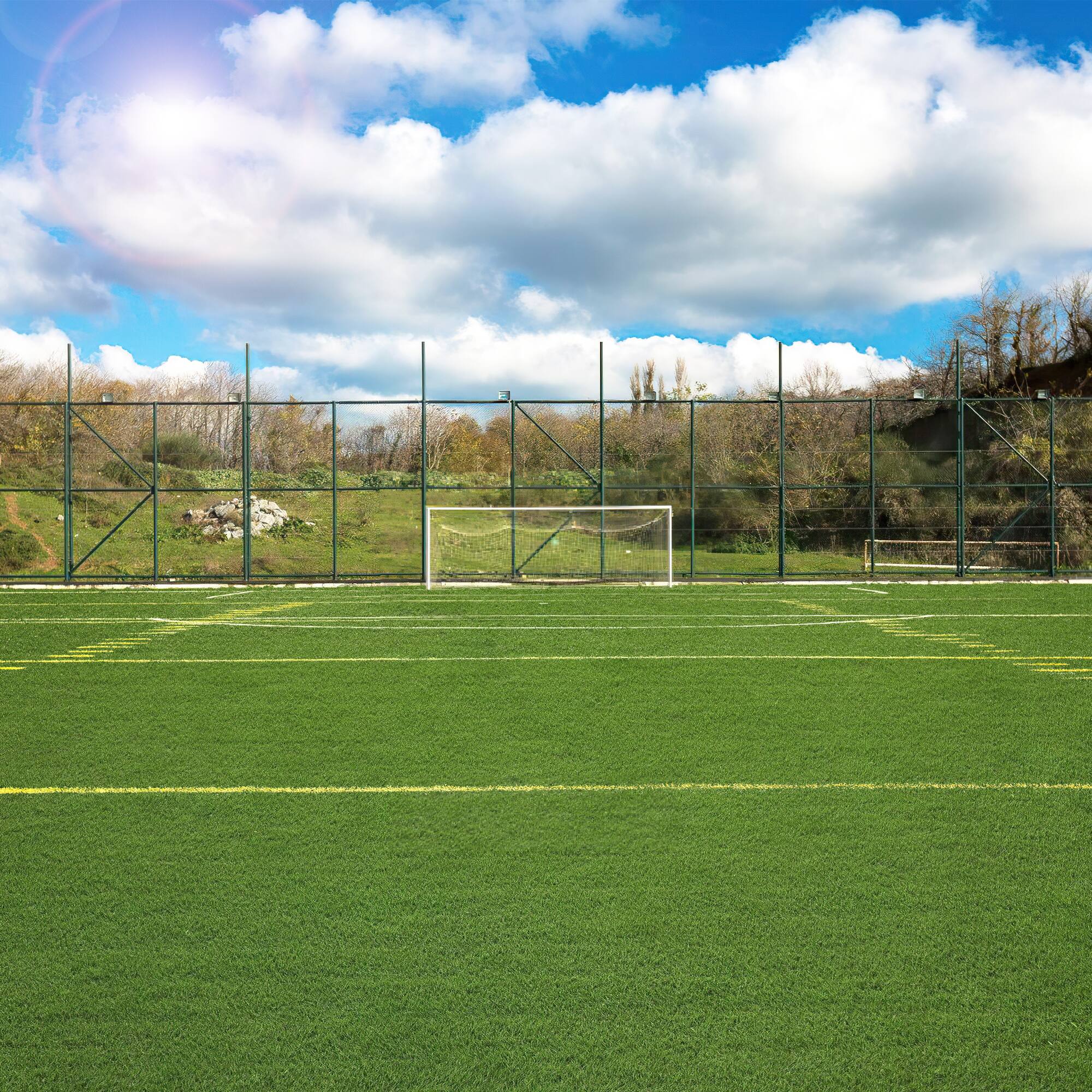 Back. Famapy - Artificial Grass Rug 10x6.5ft Fake Turf Lawn Carpet with 1" Pile Height for Indoor Outdoor Balcony Patio Garden Pets - Green.