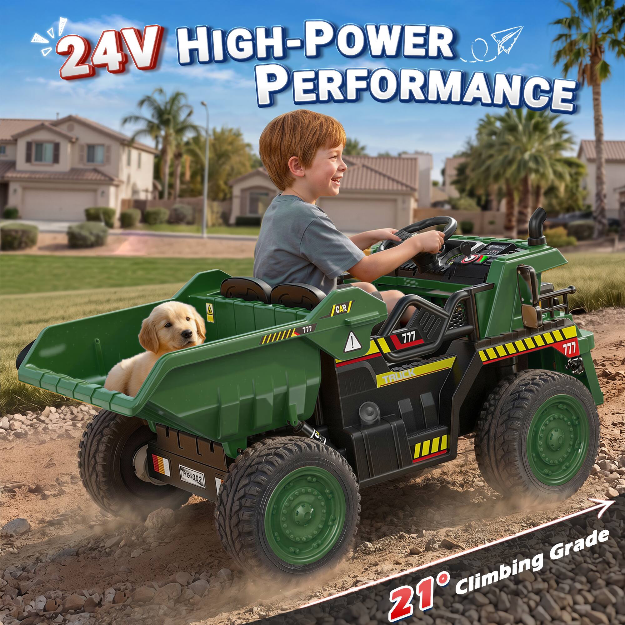 24V HIGH-POWER PERFORMANCE

Natural 1220

CAR

777

TRUCK

777

P19-302

21° Climbing Grade