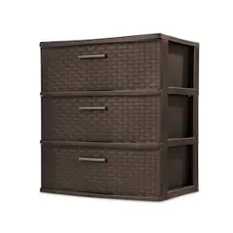 Sterilite - 3 Drawer Wide Weave Storage Tower Plastic Organizer Drawers (2 Pack)