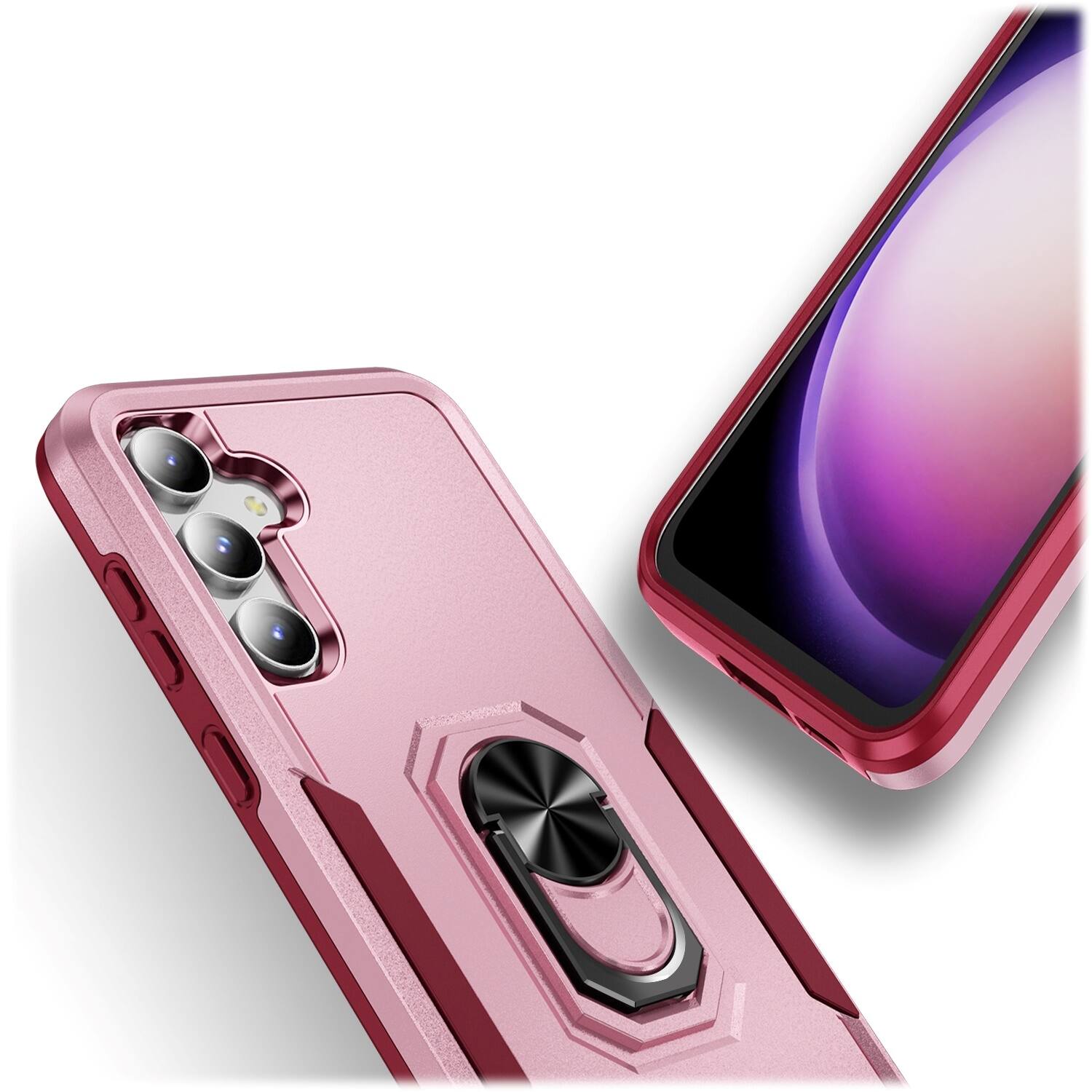 Alt View 16. SaharaCase - Military Kickstand Series Case for Samsung Galaxy S23 FE - Rose Gold.