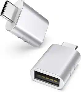 Syntech - USB C to USB Adapter Pack of 2 USB C Male to USB 3.0 Female Adapter Compatible with Type C Devices - Silver