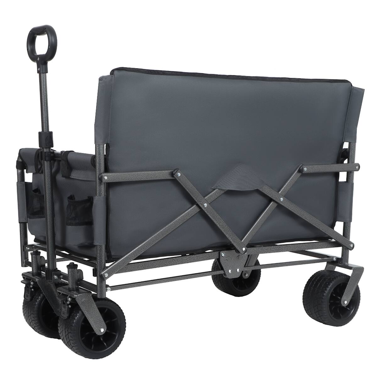Back. Loheer - Loheer Convertible Folding Wagon with Bench Seat, 500 lb Capacity Utility Cart for Camping and Garden.