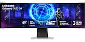 Samsung - 49" Odyssey OLED G9 Curved Dual-QHD 240Hz FreeSync Prem Pro and G-Sync Compatible Smart Glare Free Gaming Monitor - Silver