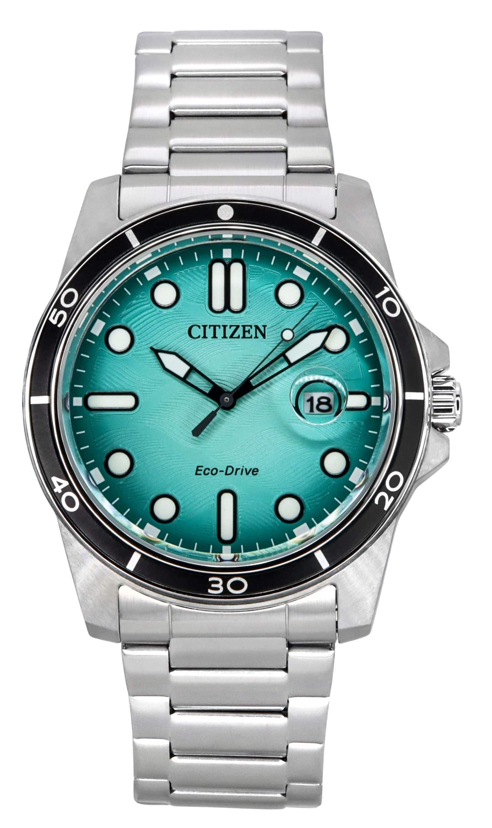 Citizen - Marine Eco-Drive Stainless Steel Dial AW1816-89L 100M Men's Watch - Turquoise