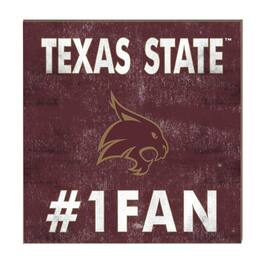 Jardine - Texas State Bobcats 10" x 10" #1 Fan Plaque - Maroon