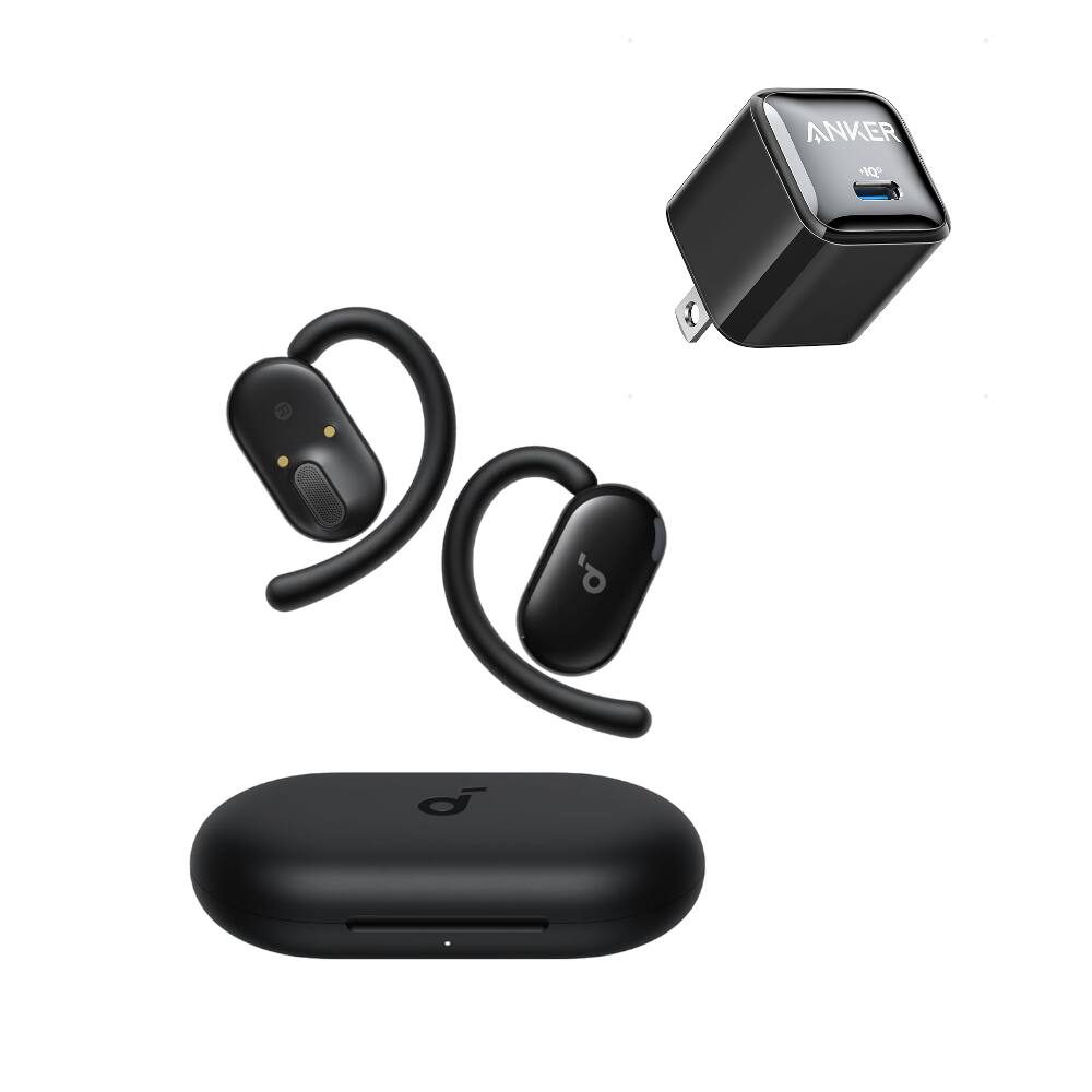 Front. Soundcore - V20i by Anker Open-Ear Headphones with  USB C Charger Block 20W Adjustable Ear Hooks, Ultra-Comfort.
