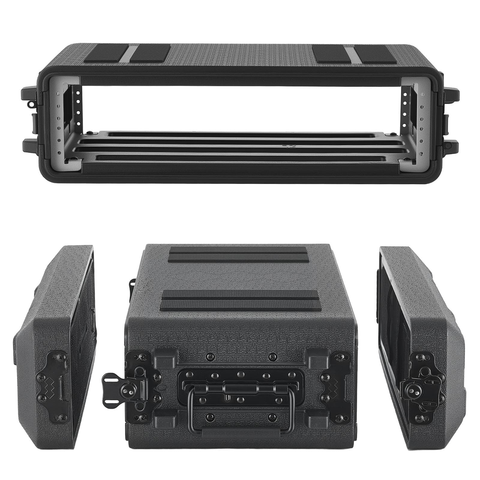 VEVOR - 2U Rack Case, 12 in Depth, Rackmount Flight Case Shallow Rack with Microphone Compartment, Polyethylene Construction - Black price history on PriceWatchPro