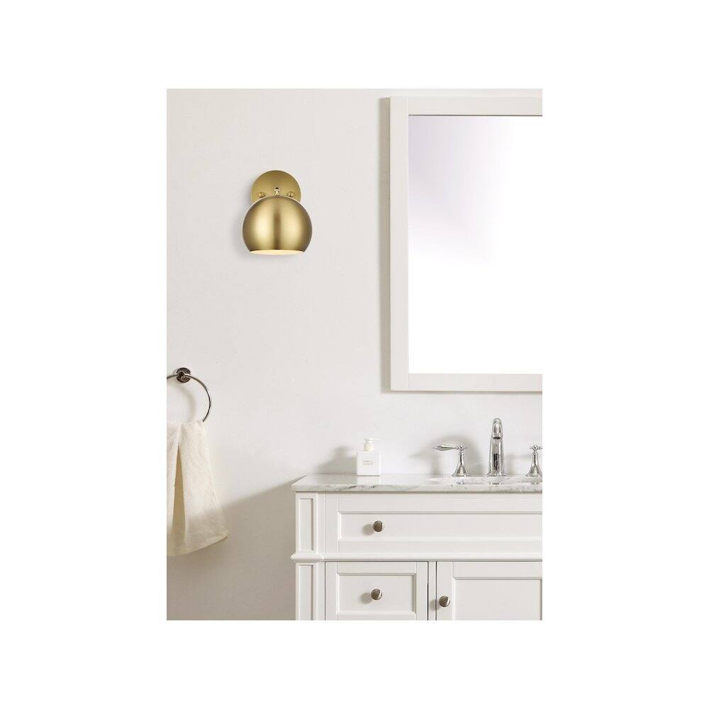 Alt View 3. Living District - Othello 6 Inch Wall Sconce in Satin Gold - Satin Gold.