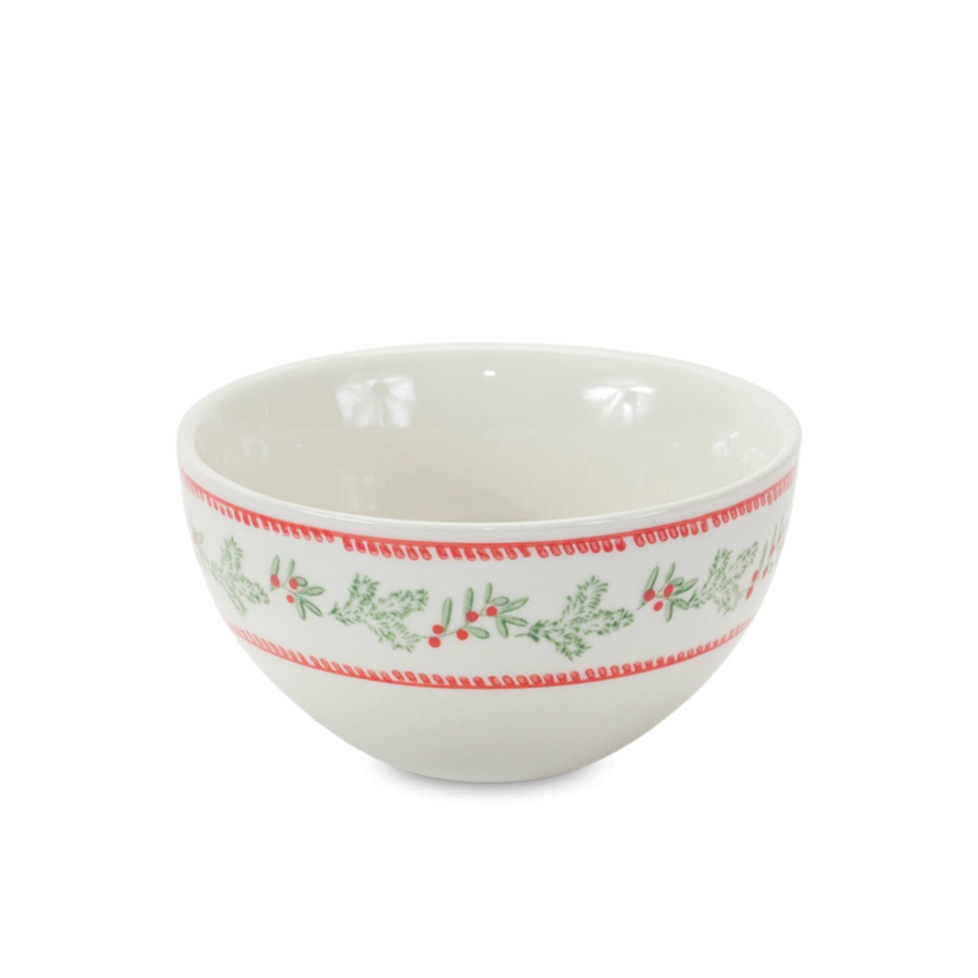 Back. BreeBe - Stoneware Mistletoe Bowl (Set of 3) - White.