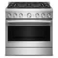 KitchenAid - 36 in. Wide 6 burners 5.1 cu. ft. Commercial Gas Range with No Preheat Air Fry Mode and 6 Burner - Stainless Steel