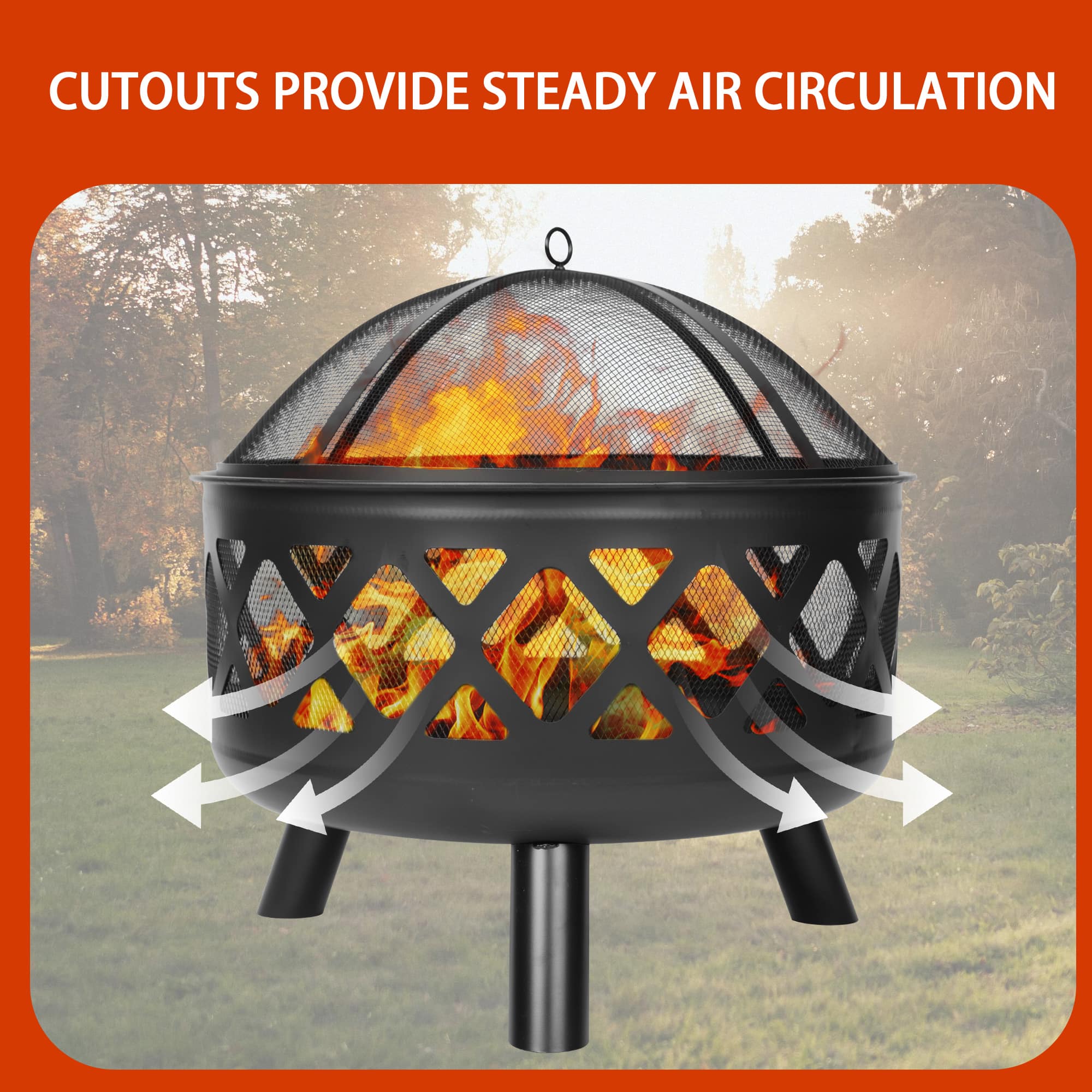 Cutouts provide steady air circulation.