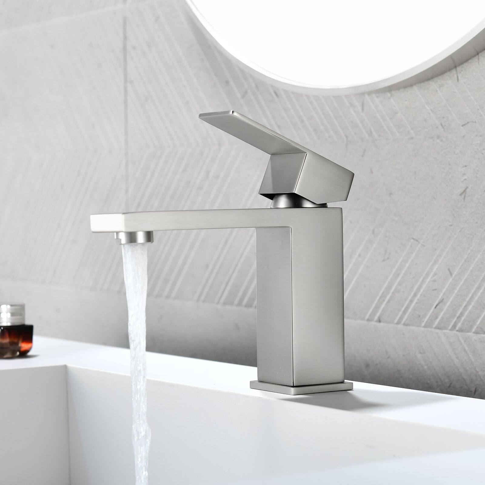Alt View 2. Boyel Living - Brushed Faucet SUS304 Aerator Spout cUPC Cartridge 60cm Supply Line Pop Up Drain - Brushed Nickel.