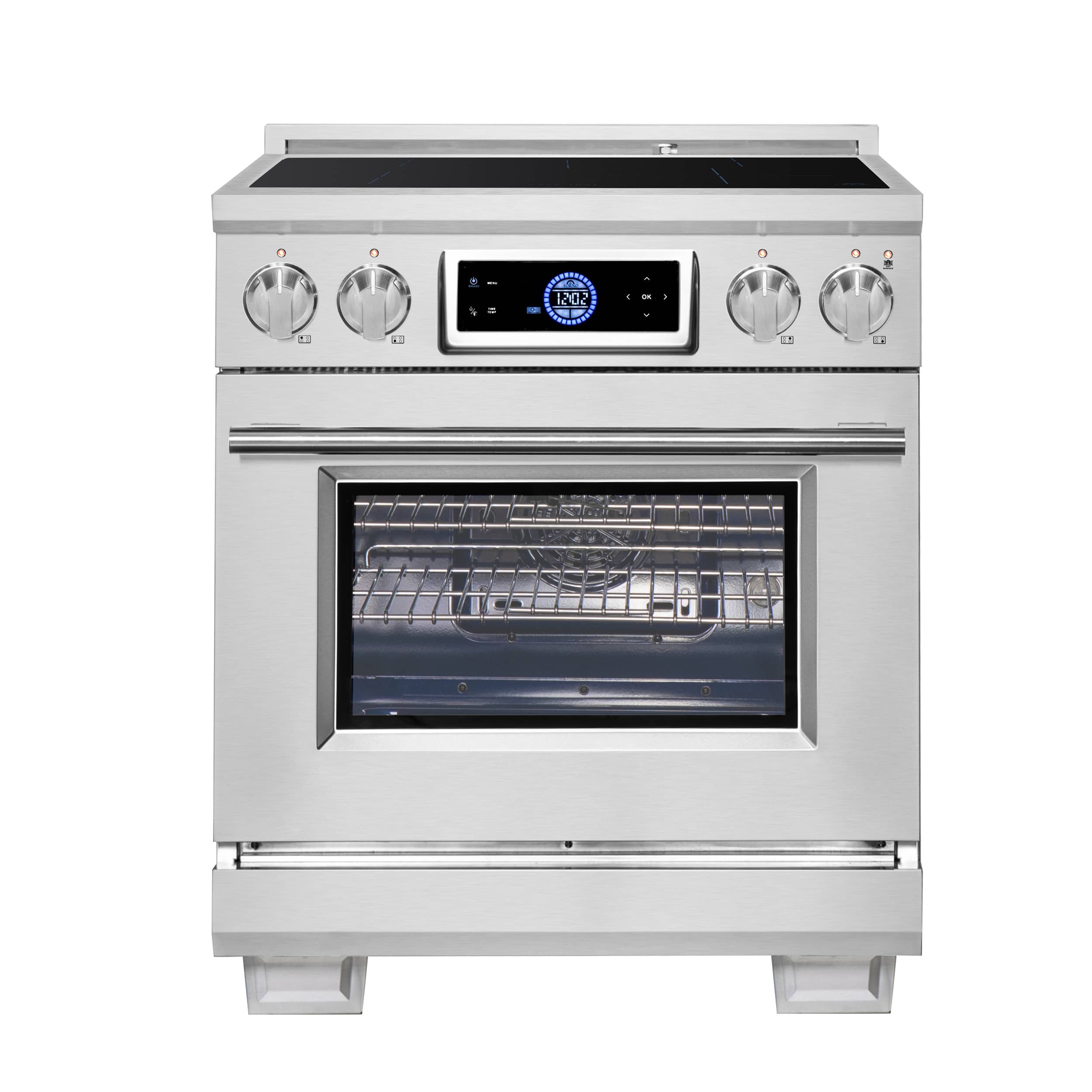 Forno Appliances - Maximus 4.32 Cu. Ft. Freestanding Electric Induction Range with Air Fryer - Stainless Steel