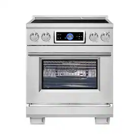 Forno Appliances - Maximus 4.32 Cu. Ft. Freestanding Electric Induction Range with Air Fryer - Stainless Steel