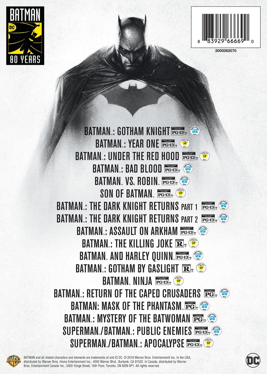 Back. Batman 80th Anniversary Animated 18-film Collection (Box Set) [DVD].