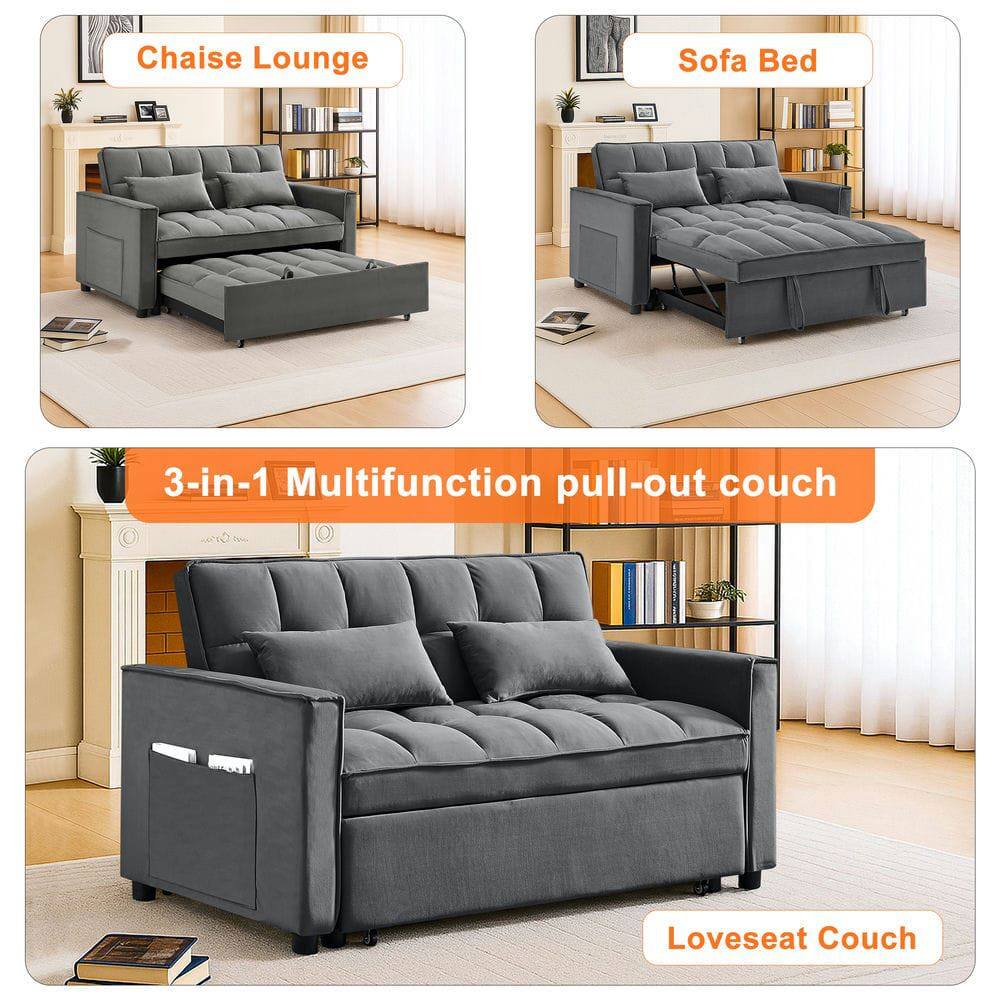 Chaise Lounge Sofa Bed 3-in-1 Multifunction pull-out couch Loveseat Couch