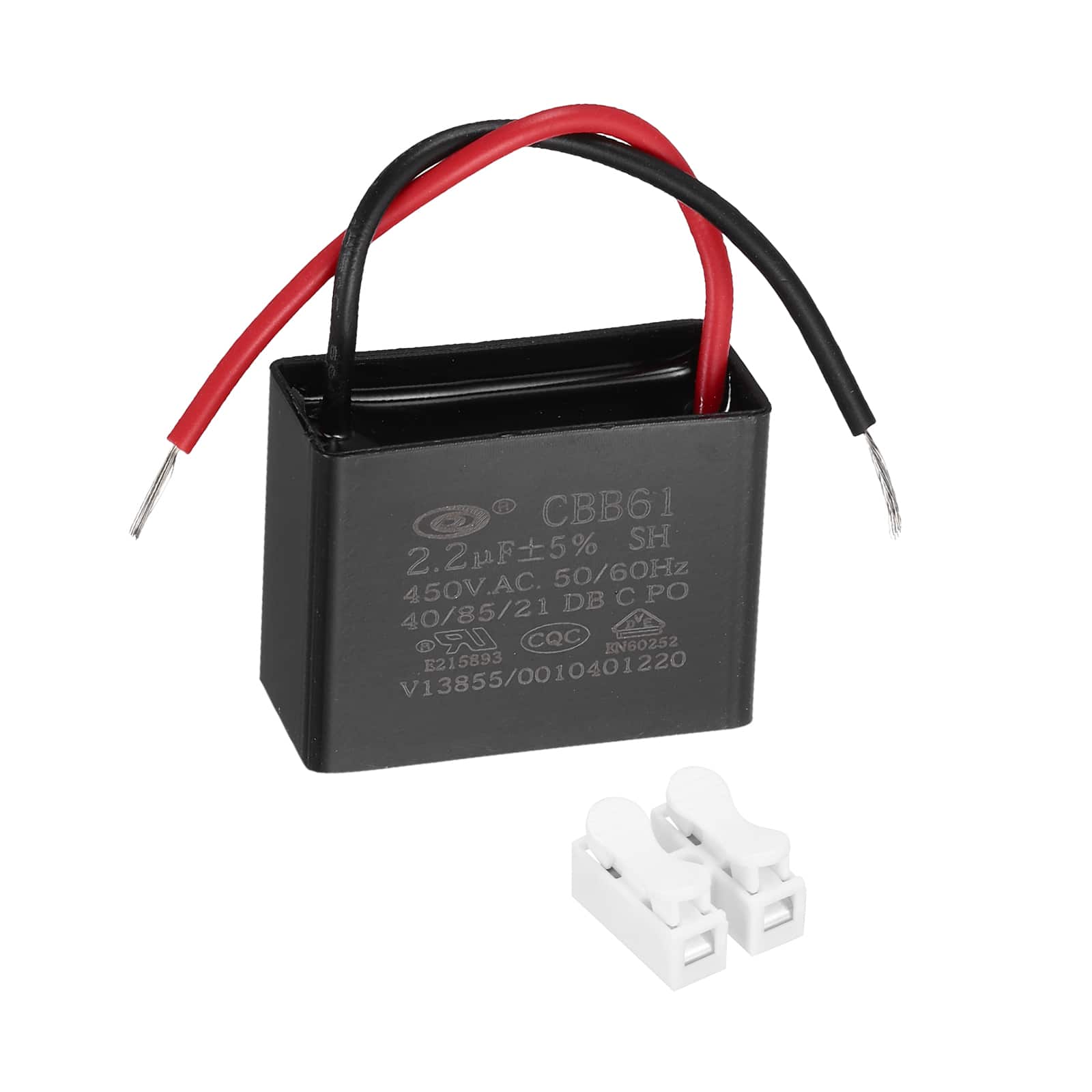 Unique Bargains - 2.2uF CBB61 Ceiling Fan Capacitor, AC 450V 2 Wires with Terminal Blocks for Pump Motor Generator Blower - Black price history on PriceWatchPro