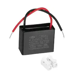 Unique Bargains - 2.2uF CBB61 Ceiling Fan Capacitor, AC 450V 2 Wires with Terminal Blocks for Pump Motor Generator Blower - Black