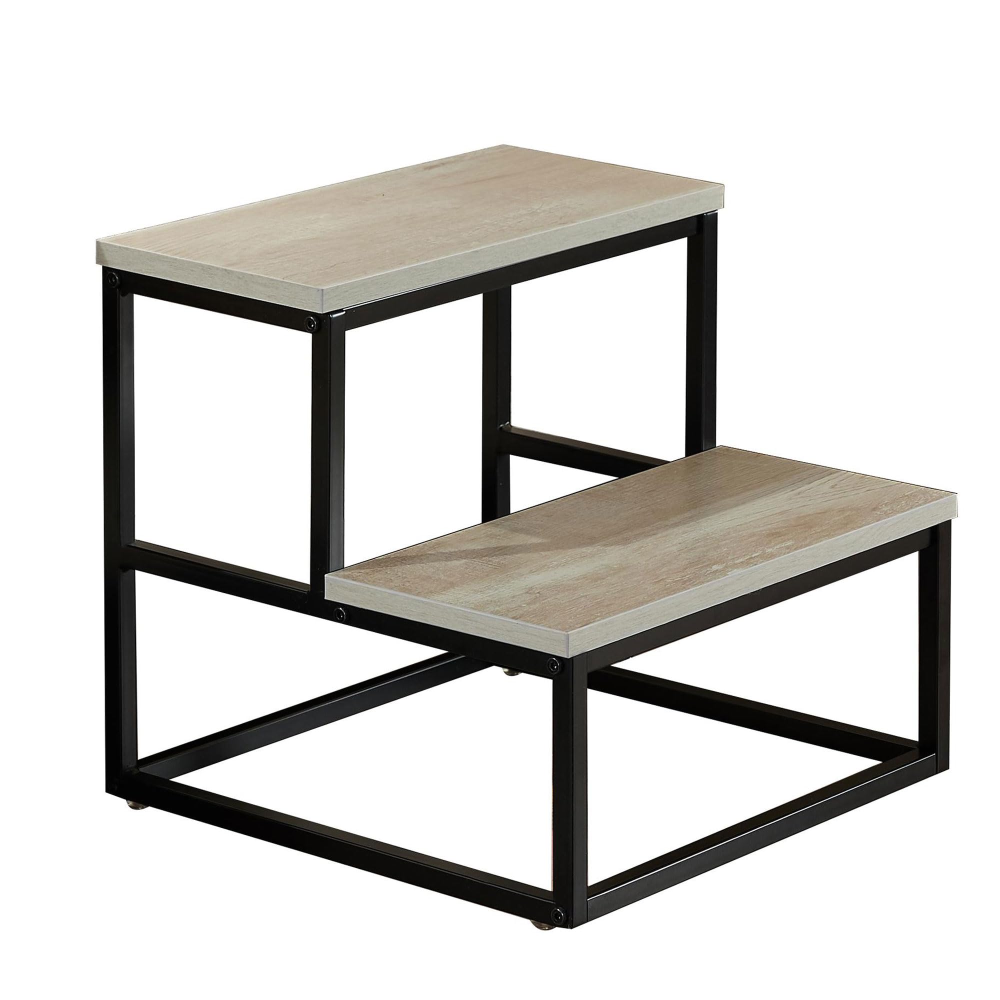 Alt View 2. Kings Brand Furniture - Kings Brand Furniture Axel 2-Step Step Stool – Lightweight, Durable & Modern Design Wooden Steps & Metal Frame - White.