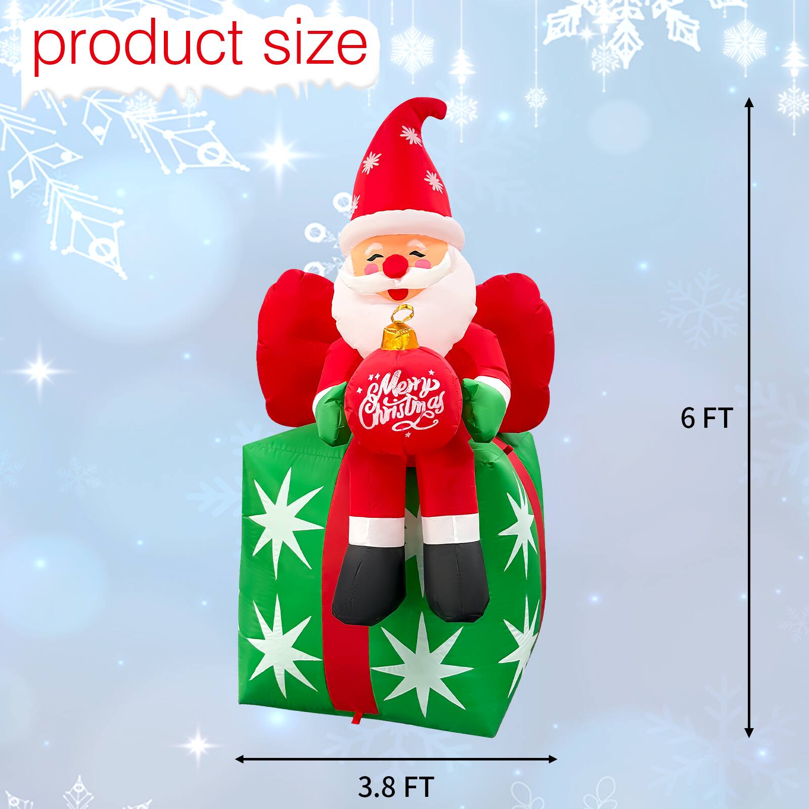 product size  
6 FT  
3.8 FT