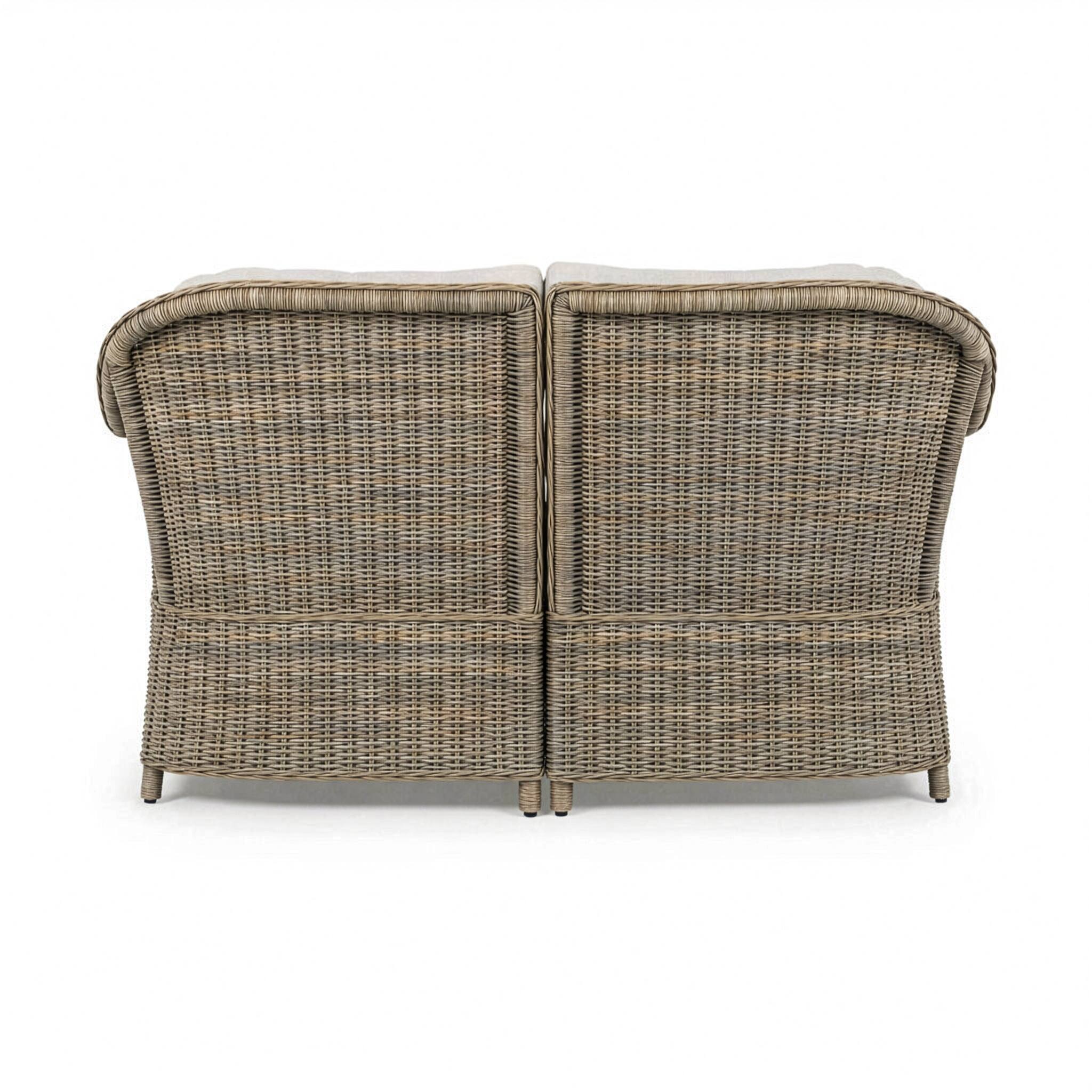 Alt View 5. Martha Stewart - Lily Pond Indoor-Outdoor Modular Patio Loveseat with All-Weather Cushions - Gray Cushions/Weathered Gray Frame.