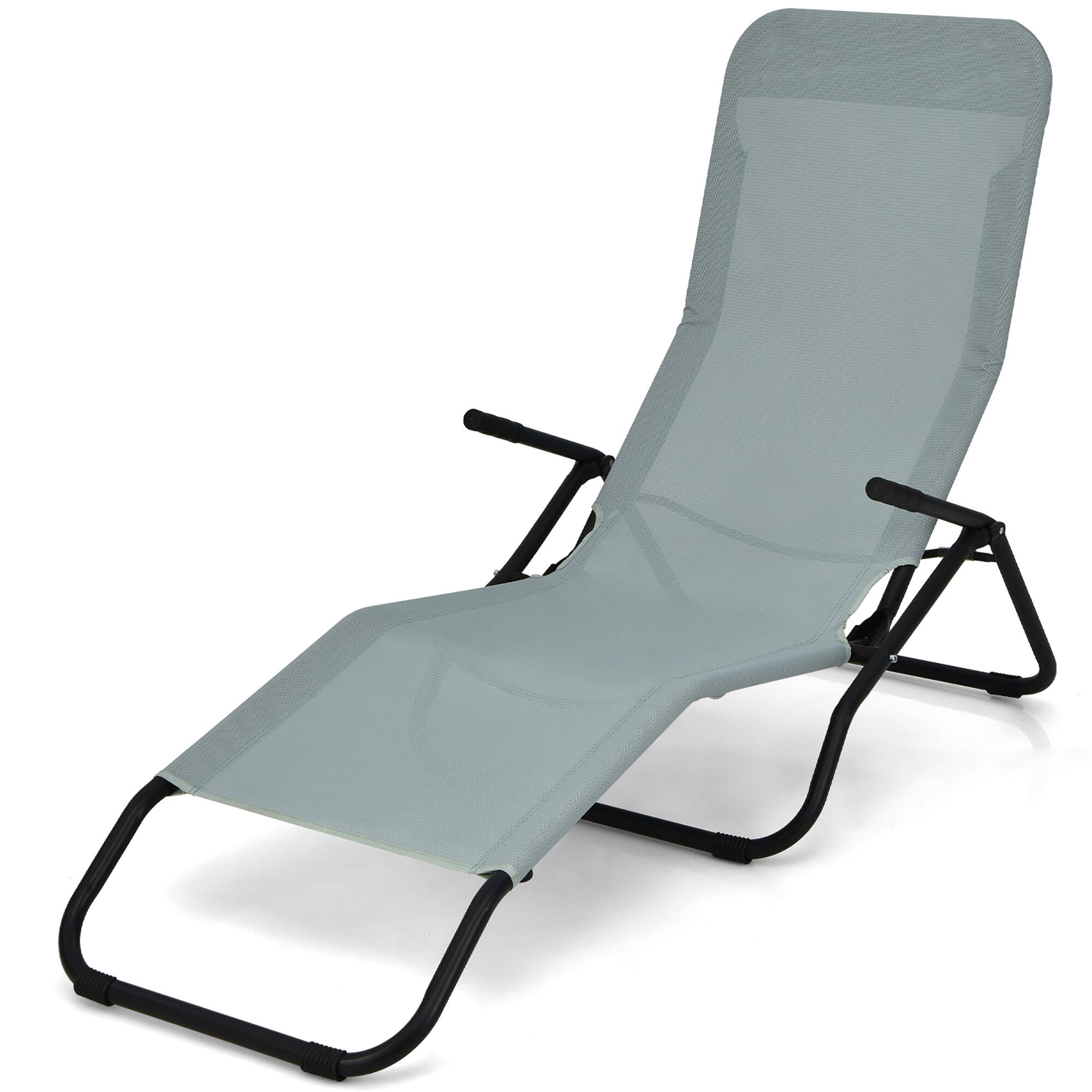 Alt View 9. Costway - Costway 2 PCS Patio Folding Lounge Chair Rocker Zero Gravity Sun-Chair Recliner - Light Green.