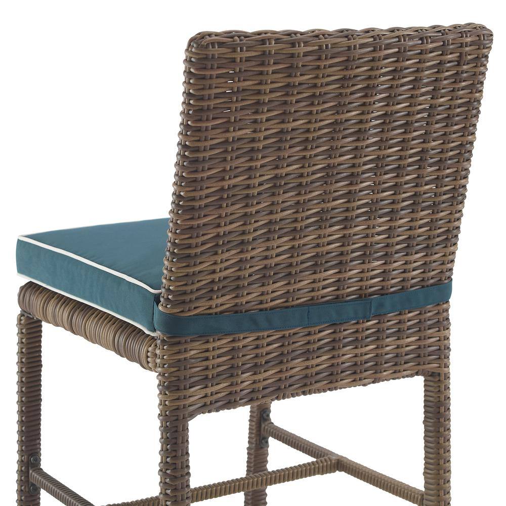 Left. Crosley Furniture - Bradenton 2Pc Wicker Outdoor Dining Chair Set - 2 Dining Chairs - Navy.