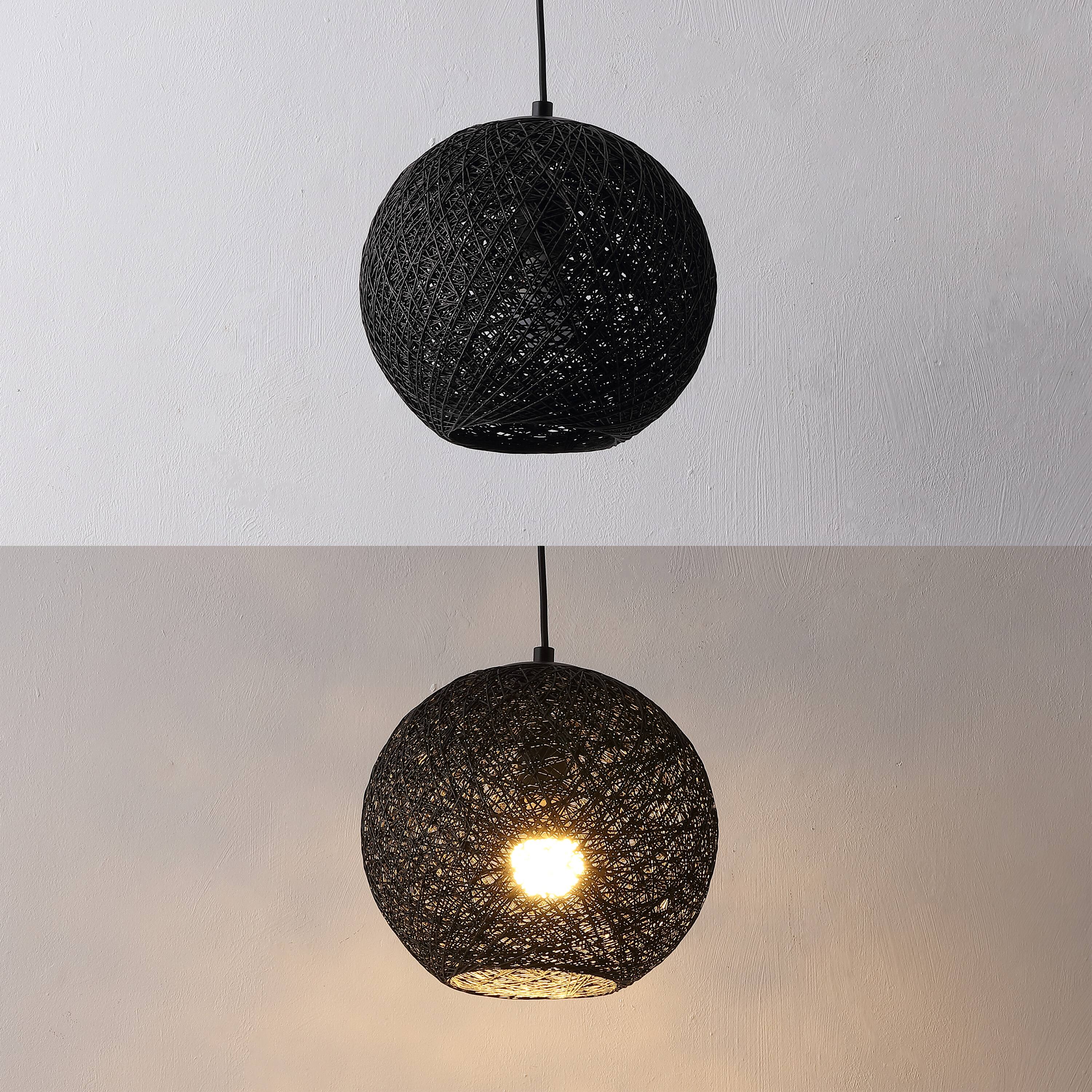 Jonathan Y Lacey 12 in. 1 Light Modern Bohemian Woven Paper Rope Round ...