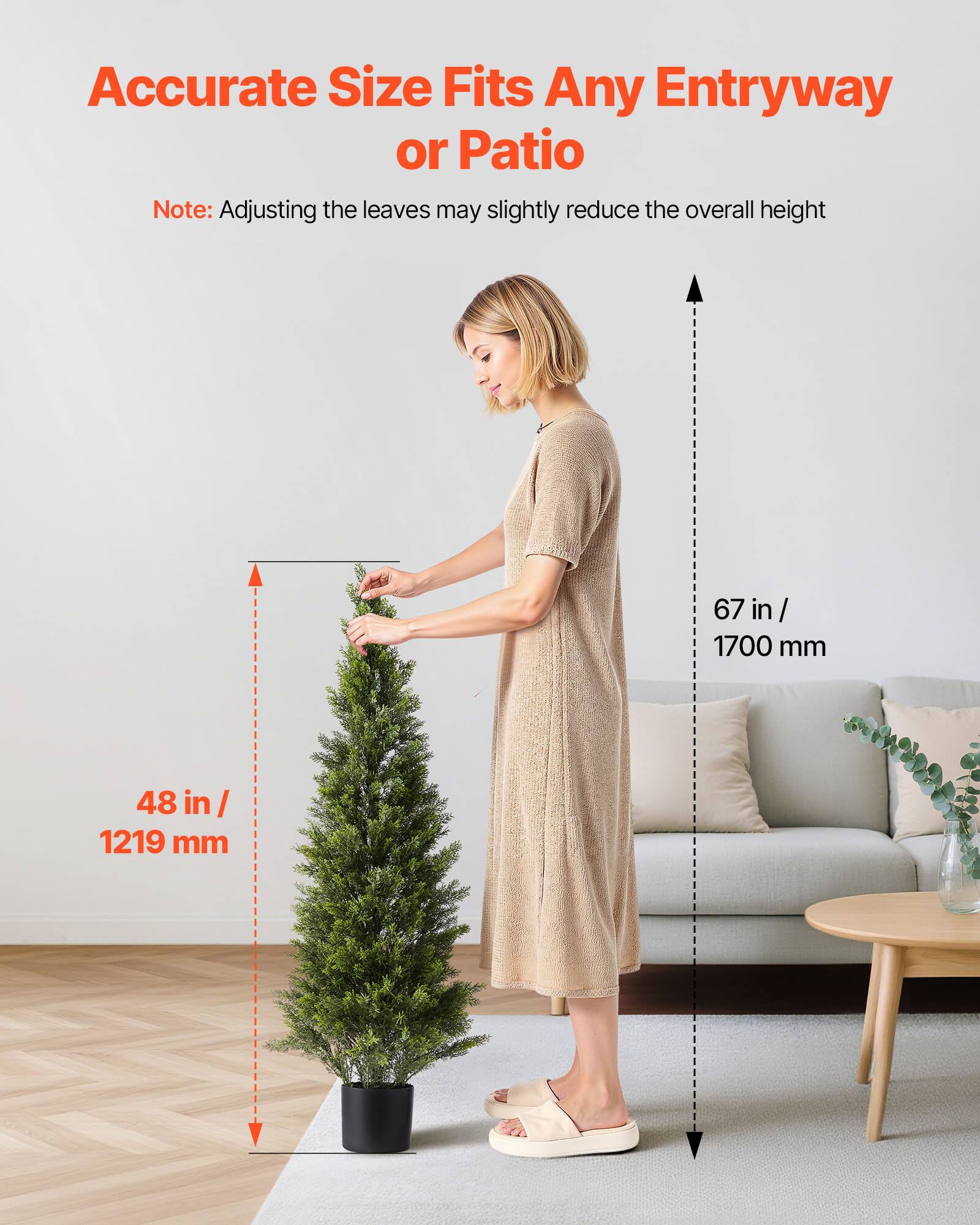 Accurate Size Fits Any Entryway or Patio

Note: Adjusting the leaves may slightly reduce the overall height

67 in / 1700 mm

48 in / 1219 mm