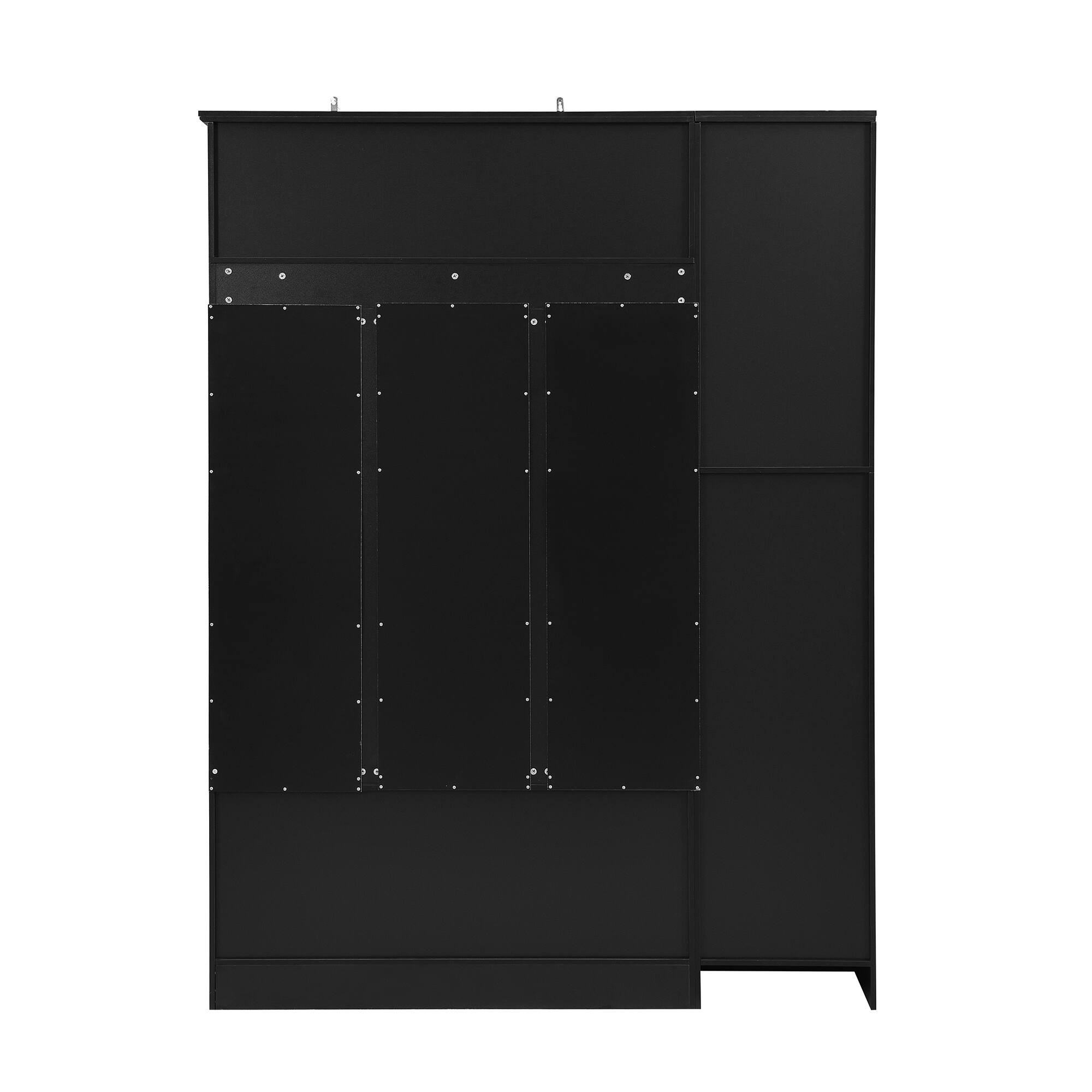Alt View 1. Whisen - Modern Hall Tree with Shoe Storage, 4-in-1 Entryway Bench with 6 Cabinets and 4 Hooks - Black.