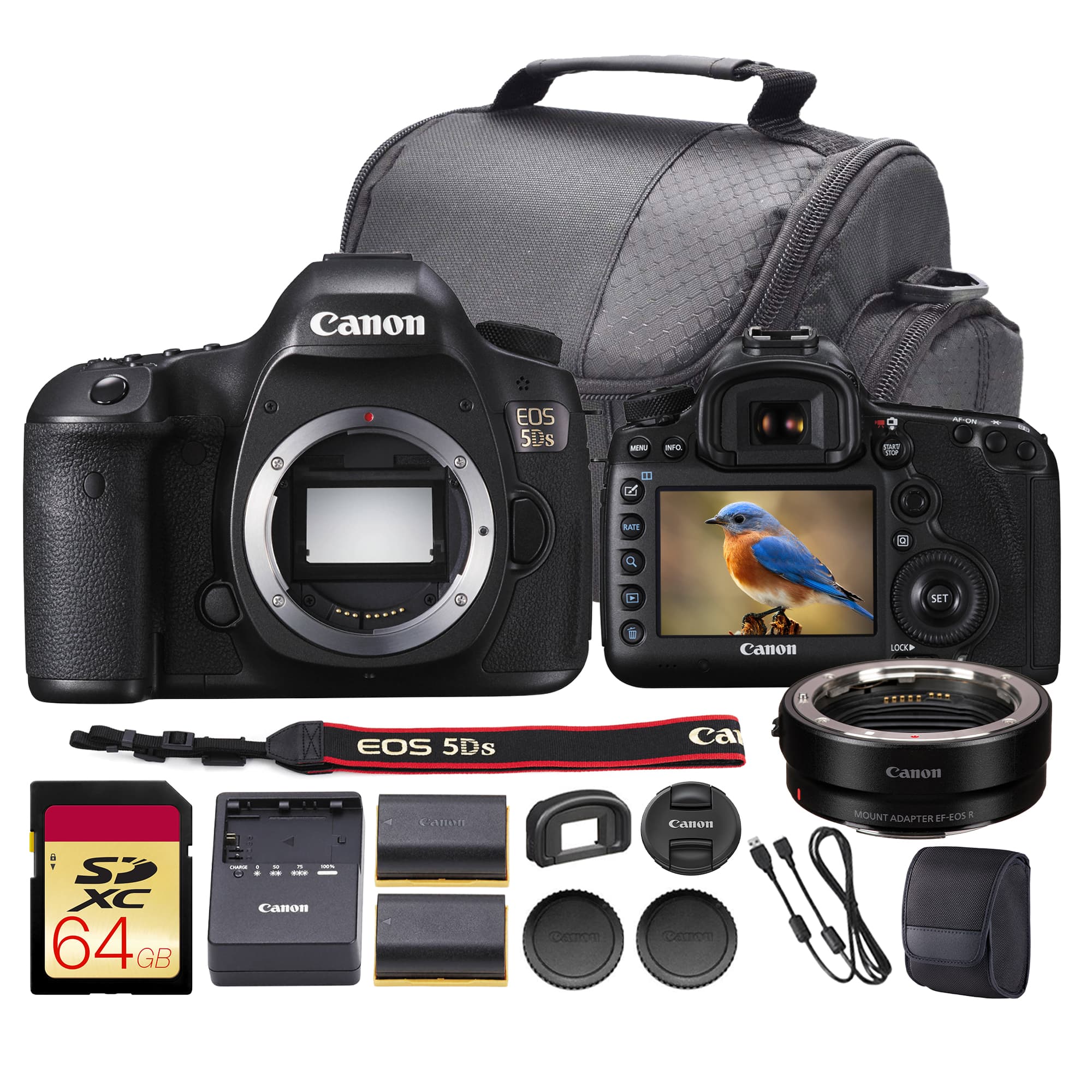 Canon - EOS 5DS DSLR Camera (0581C002) + 64GB Card + Adapter EF-EOS R + More price history on PriceWatchPro